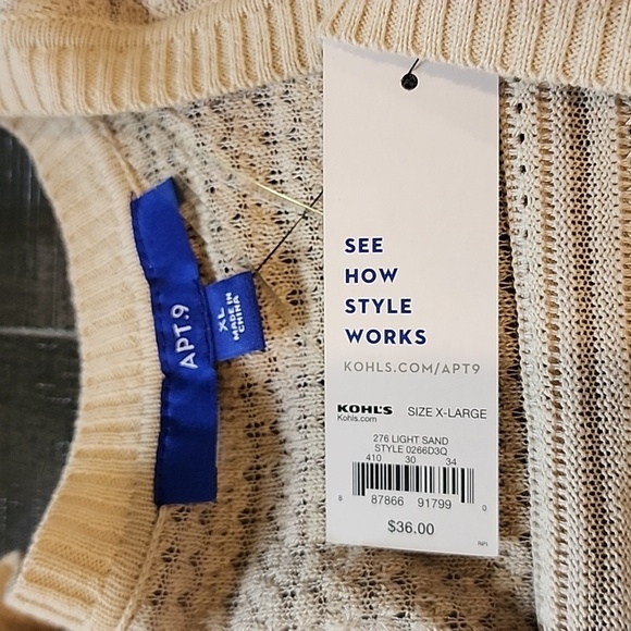 NWT'S APT 9 KNIT SWEATER - Picture 5 of 5